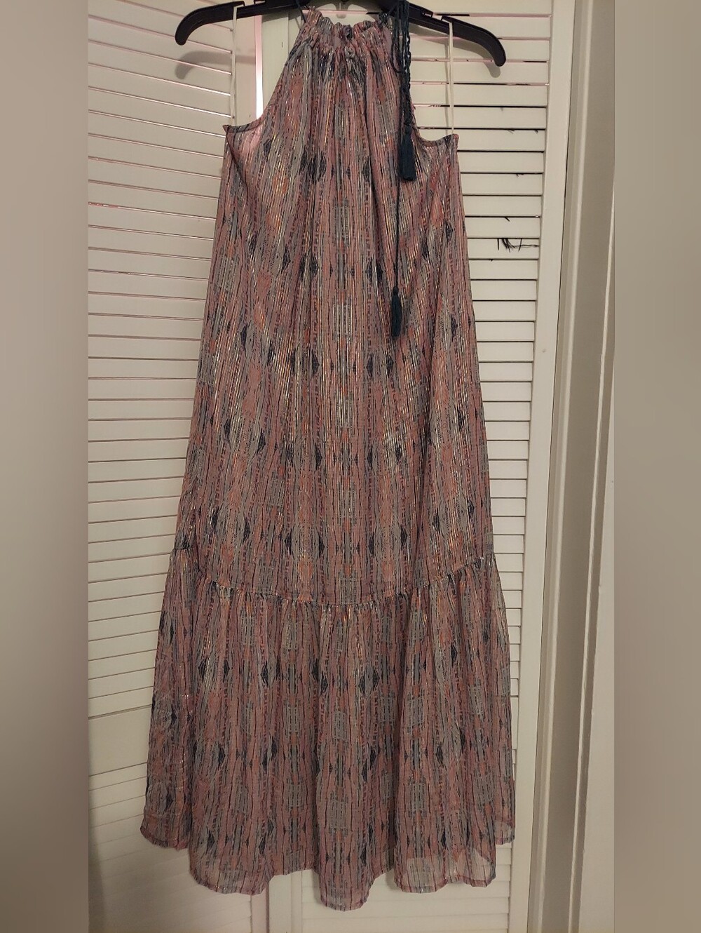 Pink Patterned Tiered Maxi Dress By WORLD MARKET